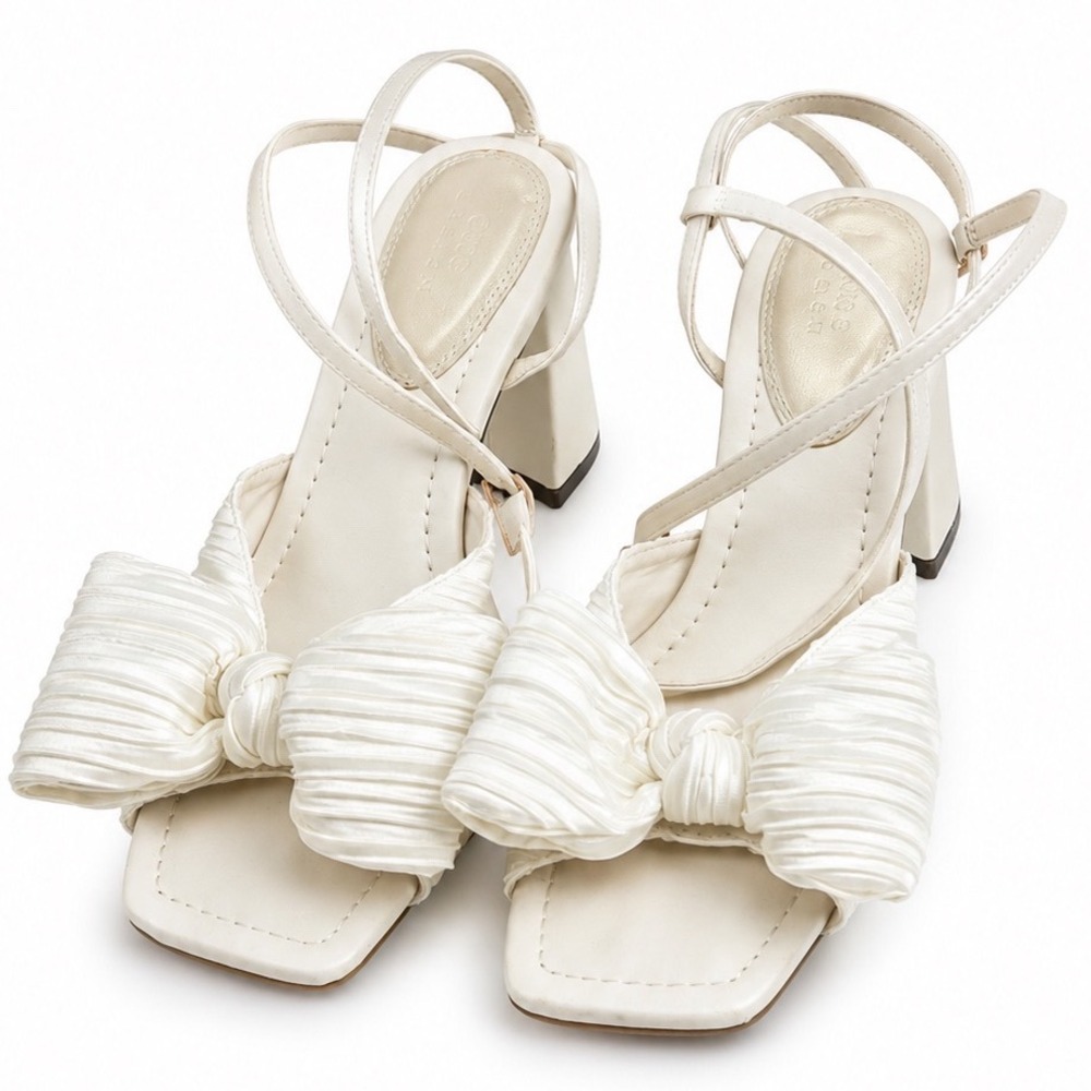 ASOS DESIGN White Bow Dress Sandal Heels Women's Size 9